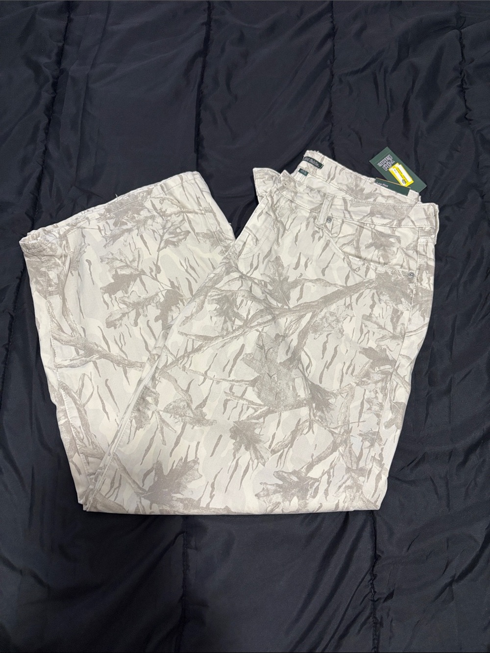 wild fable Light Beige Camo-Print low rise baggy jeans